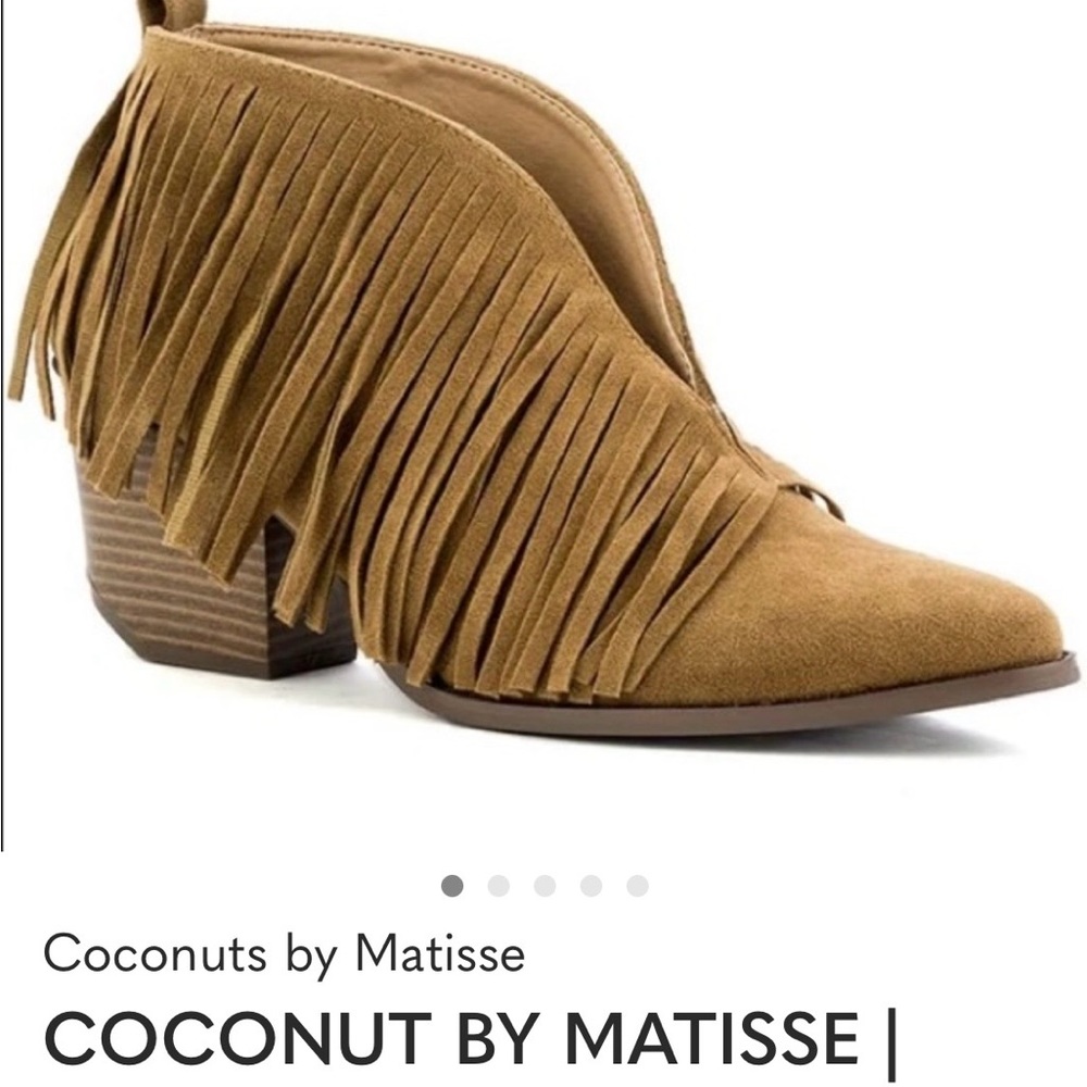 Coconuts by Matisse Brown Fringe Ankle Booties